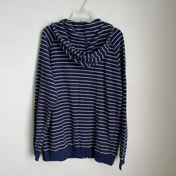 Disney Cruise Lines Blue Striped Terry Knit Full Zip Hoodie - Picture 3 of 8